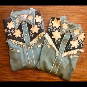 1950 H Bar C California Ranchwear early label wool gabardine western shirts